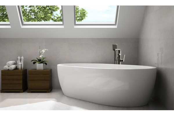 Смеситель Lemark Bronx LM3744GM напольный, для ванны с душем, графит, однорычажный, сталь