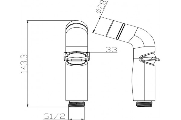 Гигиенический душ Lemark LM8077C хром, штанга 14.33 см, шланг металлический 150 см