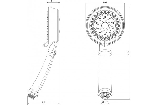 Душевая лейка Lemark LM8118C штанга 24.2 см, 3 режима