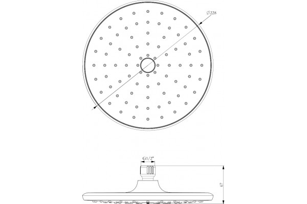 Верхний душ Lemark LM8130C штанга 6.7 см, размер 22.8 см