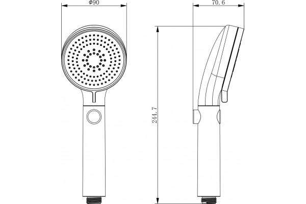 Душевая лейка Lemark LM0818CW штанга 24.5 см, 4 режима
