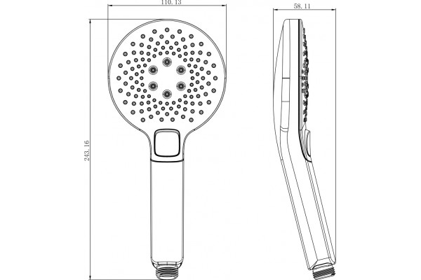Душевая лейка Lemark LM0819CW штанга 24.3 см, 3 режима