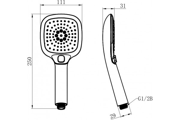 Душевая лейка Lemark LM1014C хром, штанга 25 см, 3 режима