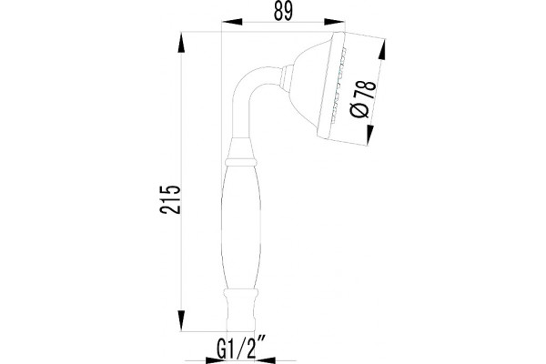 Душевая лейка Lemark LM8007C штанга 21.5 см, 1 режим