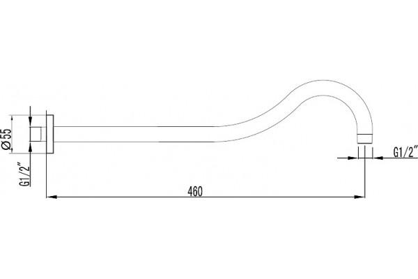 Кронштейн для верхнего душа Lemark LM4887B бронза штанга 10.5 см,  в современном стиле