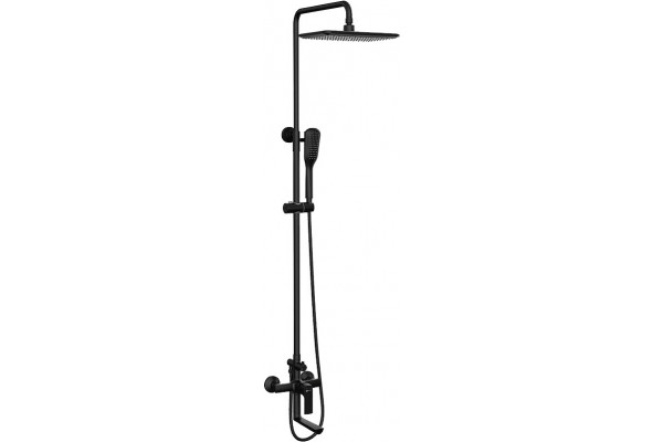Душевая стойка Lemark Ursus LM7262BL цвет черный, штанга 170 см, шланг металлический 150 см