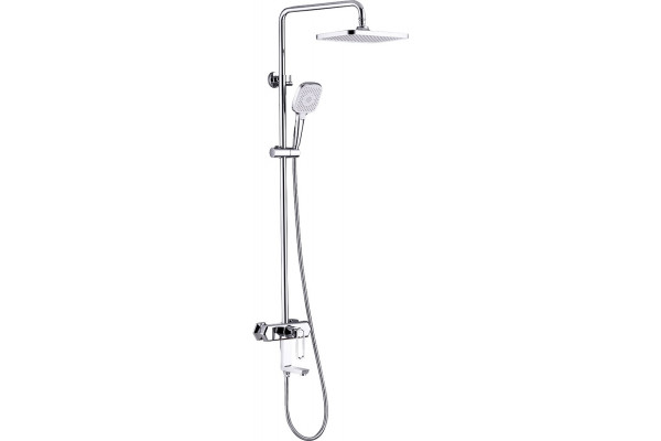 Душевая стойка Lemark Prizma LM3962C хром, штанга 189 см, шланг металлический 150 см
