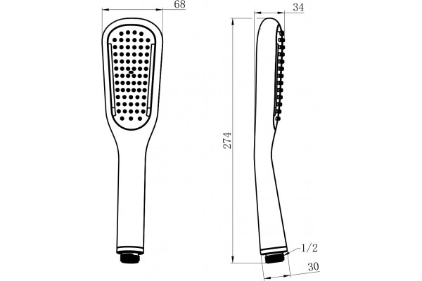 Душевая лейка Lemark LM0411BL черная штанга 27.4 см,  в современном стиле