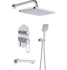 Душевой комплект Lemark Prizma LM3922C С ВНУТРЕННЕЙ ЧАСТЬЮ хром, шланг металлический 200 см