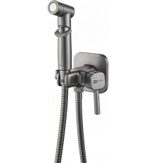 Гигиенический душ Lemark Solo LM7165GM со смесителем, С ВНУТРЕННЕЙ ЧАСТЬЮ, графит, хром