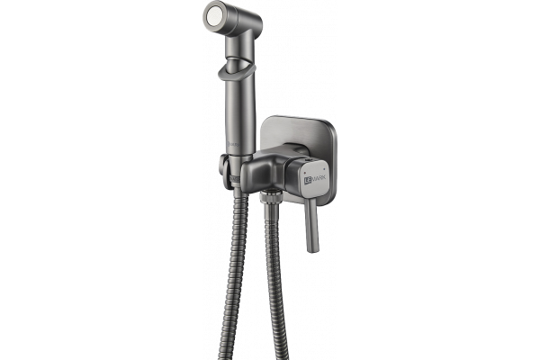 Гигиенический душ Lemark Solo LM7165GM со смесителем, С ВНУТРЕННЕЙ ЧАСТЬЮ, графит, хром