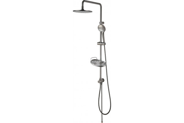 Душевая стойка Lemark LM3788GM графит цвет темный хром, штанга 102.7 см, шланг двойная оплетка, металлический 150 см