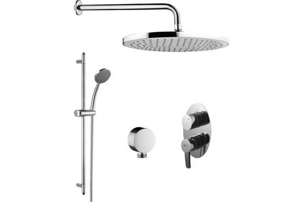 Душевой комплект Lemark Atlantiss LM3228C + LM8067C +  LM8037C + LM8086C хром,  в современном стиле