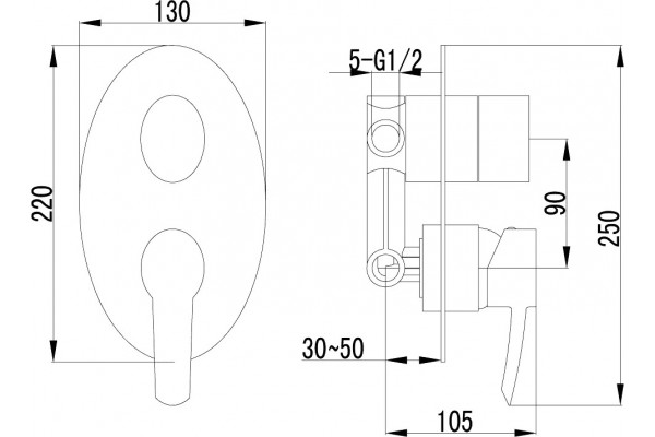 Душевой комплект Lemark Atlantiss LM3228C + LM8067C +  LM8037C + LM8086C хром,  в современном стиле