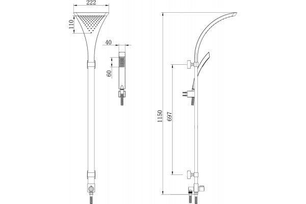 Душевой комплект Lemark LM8807C + LM3523C + LM8085C хром,  в современном стиле