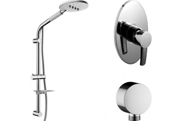 Душевой комплект Lemark Atlantiss LM3223C + LM8072C + LM8086C хром,  в современном стиле