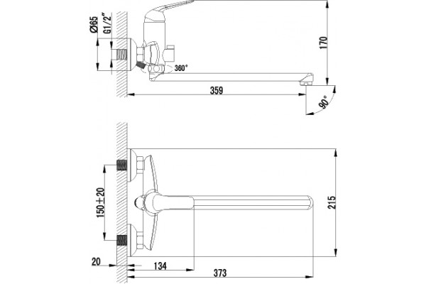 Смеситель Lemark plus Advance LM1251C универсальный однорычажный, хром