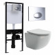 Комплект 3 в 1 инсталляция Logan H1067-1170 297674 + Унитаз подвесной Ceramica Nova Forma CN3009 + кнопка хром в современном стиле