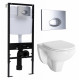 Комплект 3 в 1 инсталляция Logan H1067-1170 297674 + Унитаз подвесной Berges Wasserhaus Gamma 081105 + кнопка хром в современном стиле