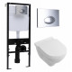 Комплект 3 в 1 инсталляция Logan H1067-1170 297674 + Унитаз подвесной Villeroy & Boch O Novo Directflush + кнопка хром в современном стиле