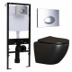 Комплект 3 в 1 инсталляция Logan H1067-1170 297674 + Унитаз подвесной Ceramica Nova Metropol CN4002MB + кнопка хром в современном стиле