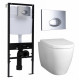 Комплект 3 в 1 инсталляция Logan H1067-1170 297674 + Унитаз подвесной BelBagno Marino + кнопка хром в современном стиле