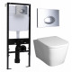 Комплект 3 в 1 инсталляция Logan H1067-1170 297674 + Унитаз подвесной BelBagno Albano BB120CHR + кнопка хром в стиле hi-tech