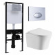Комплект 3 в 1 инсталляция Logan H1067-1170 297674 + Подвесной унитаз Cerutti Spa Adige Aria CT7837 + кнопка хром матовый в современном стиле