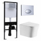 Комплект 3 в 1 инсталляция Logan H1067-1170 297674 + Подвесной унитаз Cerutti Spa Marmolada aria CT7778 + кнопка хром матовый в современном стиле