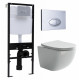 Комплект 3 в 1 инсталляция Logan H1067-1170 297674 + Унитаз подвесной Ceramica Nova Forma CN3009 + кнопка хром матовый в современном стиле