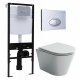 Комплект 3 в 1 инсталляция Logan H1067-1170 297674 + Унитаз подвесной Ceramica Nova Forma CN3011 + кнопка хром матовый в современном стиле