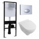 Комплект 3 в 1 инсталляция Logan H1067-1170 297674 + Унитаз подвесной Villeroy & Boch O Novo Directflush + кнопка хром матовый в современном стиле