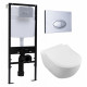 Комплект 3 в 1 инсталляция Logan H1067-1170 297674 + Унитаз подвесной Villeroy & Boch Subway 2.0 5614R201 + кнопка хром матовый в современном стиле