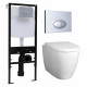 Комплект 3 в 1 инсталляция Logan H1067-1170 297674 + Унитаз подвесной BelBagno Marino + кнопка хром матовый в современном стиле