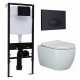 Комплект 3 в 1 инсталляция Logan H1067-1170 297674 + Унитаз подвесной Ceramica Nova Play CN3001 + кнопка черная матовая в современном стиле