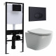 Комплект 3 в 1 инсталляция Logan H1067-1170 297674 + Унитаз подвесной Ceramica Nova Forma CN3009 + кнопка черная матовая в современном стиле