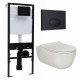 Комплект 3 в 1 инсталляция Logan H1067-1170 297674 + Унитаз подвесной Berges Wasserhaus Ego XL 082118 + кнопка черная матовая в современном стиле
