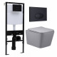 Комплект 3 в 1 инсталляция Logan H1067-1170 297674 + Унитаз подвесной Vincea Q-Line VT1-12MG + кнопка черная матовая в современном стиле