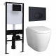 Комплект 3 в 1 инсталляция Logan H1067-1170 297674 + Унитаз подвесной BelBagno Marino + кнопка черная матовая в современном стиле