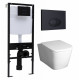 Комплект 3 в 1 инсталляция Logan H1067-1170 297674 + Унитаз подвесной BelBagno Albano BB120CHR + кнопка черная матовая в стиле hi-tech