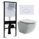 Комплект 3 в 1 инсталляция Logan H1067-1170 297674 + Унитаз подвесной Ceramica Nova Forma CN3009 + кнопка белая в современном стиле