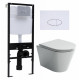 Комплект 3 в 1 инсталляция Logan H1067-1170 297674 + Унитаз подвесной Ceramica Nova Forma CN3011 + кнопка белая в современном стиле