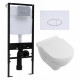 Комплект 3 в 1 инсталляция Logan H1067-1170 297674 + Унитаз подвесной Villeroy & Boch O Novo Directflush + кнопка белая в современном стиле
