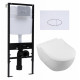 Комплект 3 в 1 инсталляция Logan H1067-1170 297674 + Унитаз подвесной Villeroy & Boch Subway 2.0 5614R201 + кнопка белая в современном стиле