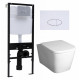 Комплект 3 в 1 инсталляция Logan H1067-1170 297674 + Унитаз подвесной BelBagno Albano BB120CHR + кнопка белая в стиле hi-tech