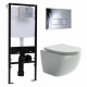 Комплект 3 в 1 инсталляция Logan H1067-1170 297674 + Унитаз подвесной Ceramica Nova Forma CN3009 + кнопка хром в современном стиле
