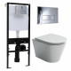Комплект 3 в 1 инсталляция Logan H1067-1170 297674 + Унитаз подвесной Ceramica Nova Forma CN3011 + кнопка хром в современном стиле