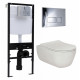 Комплект 3 в 1 инсталляция Logan H1067-1170 297674 + Унитаз подвесной Berges Wasserhaus Ego XL 082118 + кнопка хром в современном стиле