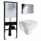 Комплект 3 в 1 инсталляция Logan H1067-1170 297674 + Унитаз подвесной Berges Wasserhaus Gamma 081105 + кнопка хром в современном стиле