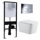 Комплект 3 в 1 инсталляция Logan H1067-1170 297674 + Подвесной унитаз SinteSi BALTI + кнопка хром в современном стиле